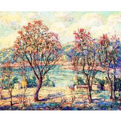 Red Buds in Bloom Painting Reproduction