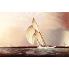 Yachts Racing off Sandy Hook Painting Reproduction