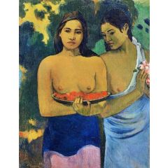 Two Tahitian Women Painting Reproduction