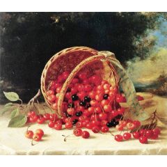 Still Life with Cherries in a Basket Painting Reproduction