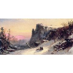 The Four Seasons: Winter in Switzerland Painting Reproduction
