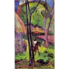 Cavalier devant la case Painting Reproduction