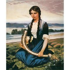 The Girl Who Finds The Gold Horn Painting Reproduction