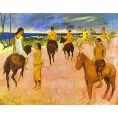 Horsemen on the Beach Painting Reproduction