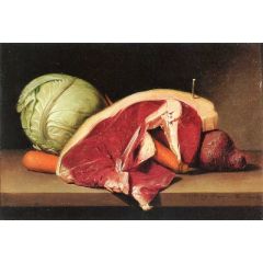 Still Life with Steak Painting Reproduction