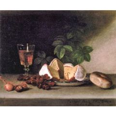 Still Life: Wine, Cakes and Nuts Painting Reproduction