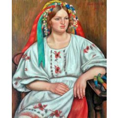 Russian Peasant Girl Painting Reproduction
