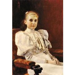 Young Girl Seated Painting Reproduction