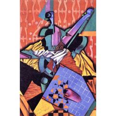 Violin and Checkerboard Painting Reproduction