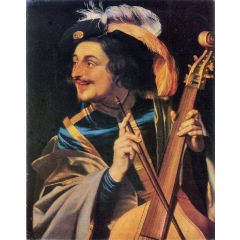 Man with Viola Painting Reproduction