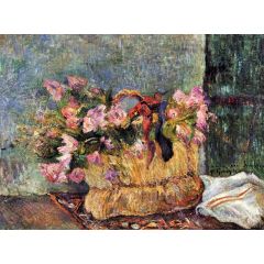 Basket of Flowers Painting Reproduction