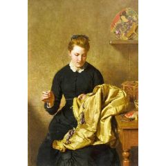 The Little Seamstress Painting Reproduction