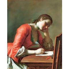 The girl who wrote a love letter Painting Reproduction
