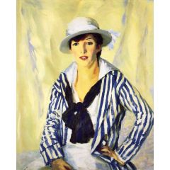 Viv in Blue Stripe Painting Reproduction