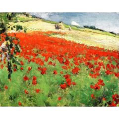 Landscape with Poppies Painting Reproduction