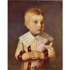 Child with Doll Painting Reproduction