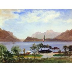 Italian Lake Scene Painting Reproduction