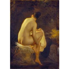 A Girl Bathing Painting Reproduction