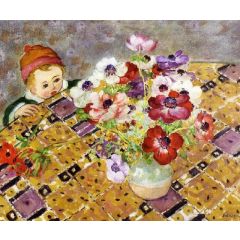 Curiosite, also known as Child in a Hat Painting Reproduction