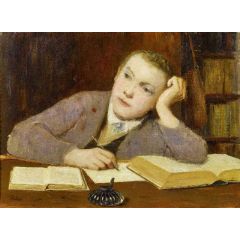 Writing Boy Painting Reproduction