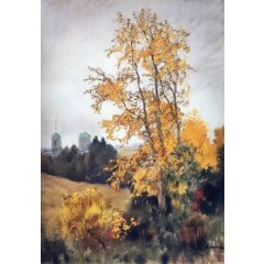 Autumn Landscape with a Church Painting Reproduction
