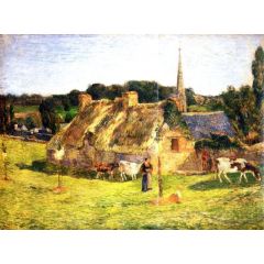 Lollichon Field and Pont-Aven Church Painting Reproduction