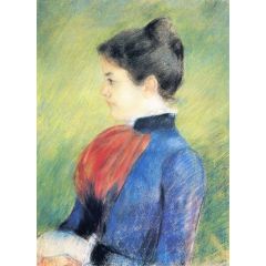 Portrait of a Woman Wearing a Green Jabot Painting Reproduction