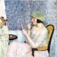 Girl Roughing Her Lips Painting Reproduction