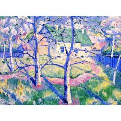 Apple Trees in Blossom Painting Reproduction