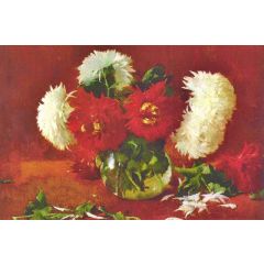 Still Life with Chrysanthemums Painting Reproduction