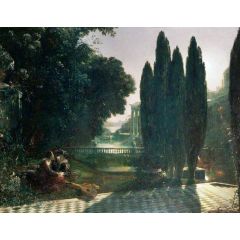 Scene from Shakespeare’s ’The Merchant of Venice’ - Belmont, in the Garden of Portia’s House, Lorenzo and Jessica, Act V, Scene 1 Painting Reproduction