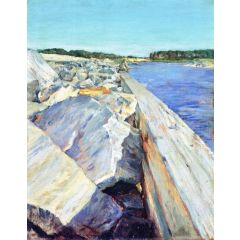 The Lone Fisherman Painting Reproduction