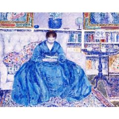 In the Library Painting Reproduction