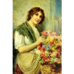 The Flower Girl Painting Reproduction