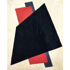 Painterly Architectonic: Black, Red, Gray Painting Reproduction