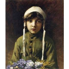 The Little Flower Girl Painting Reproduction