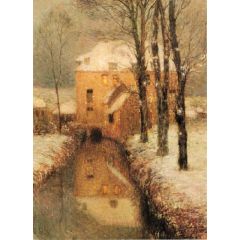 The Canal, Snow Painting Reproduction