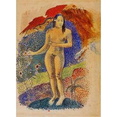 Nave nave feuna, L’Eve Tahitienne, also known as Beautiful Land, Tahitian Eve Painting Reproduction