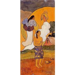 Te faruru, also known as The Encounter Painting Reproduction