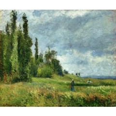 La Cote des Groettes, Pontoise, Gray Weather Painting Reproduction