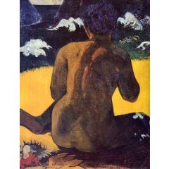 Vahine no te Miti, also known as Woman by the Sea Painting Reproduction