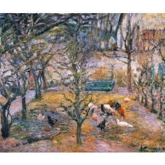 Farmyard at the Maison Rouge, Pontoise Painting Reproduction