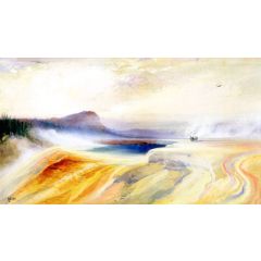 Great Blue Spring of the Lower Geyser Basin, Firehole River, Yellowstone Painting Reproduction
