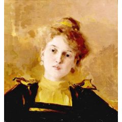 Portrait of a Young Woman Painting Reproduction