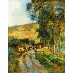 Road in the Vallee de L’Iton Painting Reproduction