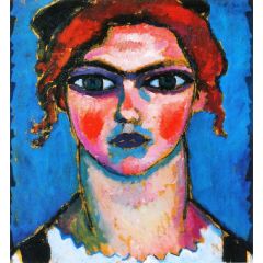 Young Girl with Green Eyes Painting Reproduction