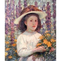Portrait of a Girl Carrying St John’s Wort Painting Reproduction