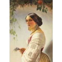 Portrait of a Young Girl Painting Reproduction