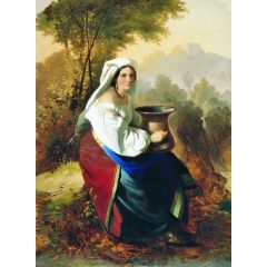 Woman with a Jug Painting Reproduction