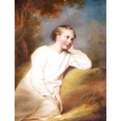 Young Boy in a Landscape Painting Reproduction